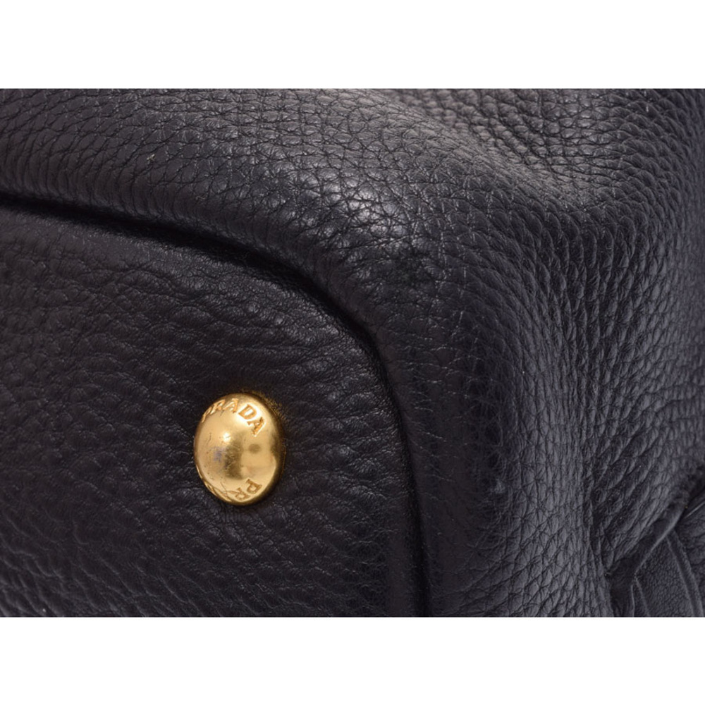 Prada Bag Shopping Vitello Daino Black Leather Tote - Picture 5 of 11